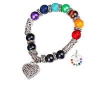 YIWEIYA 10 MM Beads 7 Chakra Healing Balance Stone Beaded Bracelet Yoga Balancing Reiki Healing Bracelet with Jewelry Bag and Gift Box Packaging