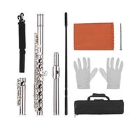 YIWENG 16 Holes Closed Hole Flute C Key Flutes Cupronickel Woodwind Instrument with Cleaning Cloth Rod Gloves Screwdriver