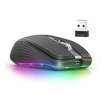 YIWENG 2.4G+BT5.1 Dual-mode Wireless Mouse Computer Gaming Mice Ergonomic Design 4-gear Adjustable DPI Built-in Rechargeable Battery for Laptop,Computer Gaming mouse