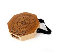 YIWENG Cajon Wooden Drum 2-tone Flat Hand Drum Log Color Percussion Instrument with Adjustable Strap Portable Octagonal Drum for Beginners,cajon