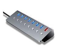 YIWENG Multifunctional 8 Ports USB Hub USB Extension Converter with 7 USB3.0 Expansion Ports 1 Charging Port Independent Switches,8 Ports USB Hub