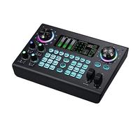 YIWENG sound card,Multi-function Mixer Portable Digital Sound Card BT USB Mixing Console Built-in 48V Phantom Power Professional Live Mixer Sound Card Effect Device Built-in Rechargeable Battery for M
