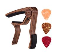 YIWENG String instrument capo,Aluminum Alloy Wood Color Guitar Capo for 6-string Folk Guitar Electric Guitar with 3pcs Random Color Picks,electric guitar capo