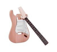 YIWENG Unfinished DIY Electric Guitar Kit Guitar Barrel Blank Wooden Guitar Body Replacement Parts Mahogany Body Maple Guitar Neck Rosewood Fingerboard 3 Single-coil Pickups,unfinished guitar body