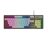 YIWENG V600 Wired K96 RGB Streamer Gaming Keyboard 26 Keys Conflict-free Adjustable Backlit Composite Function Key Membrane Keyboard but Super Mechanical Feel for Game/Office,Membrane Keyboard