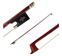 YIWENG Violin Bow (Pernambuco Bow Stick Black Ebony Frog and Horsetail Bow Hair) for 4/4 Full Size Violin,Black Ebony Frog