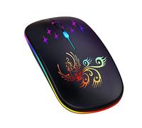 YIWENG Wireless Optical Mouse 2.4G+BT3.0+BT5.2 3-mode Ergonomic Mouse Built-in 500mAh Rechargeable Battery for PC Laptop Black,Wireless Mouse