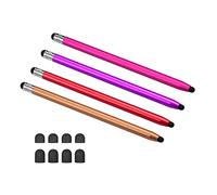 YIWEOG 2 in 1 Universal Touchscreen Stylus Pen for All Touchscreen Tablets Cell Phones with 8 Extra Replaceable Soft Rubber Tips 4pcs Red/Rose Red/Purple/Gold