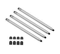 YIWEOG 2 in 1 Universal Touchscreen Stylus Pen for All Touchscreen Tablets Cell Phones with 8 Extra Replaceable Soft Rubber Tips 4pcs 4Silver
