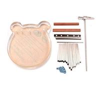 YIWEOG Thumb Piano 17 Keys with Tune Hammer Pillow Wood and Screws Acrylic Cute Bear Head Shape Musical Instrument Portable Finger Piano Gifts for Adults Beginners and Music Lovers