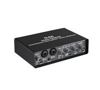 YIWEOG USB Audio Interface for Recording Professional Sound Card with 48V Phantom Power LoopBack USB External Sound Card Plug and Play 0-Latency Monitoring for Music Concerts Recording Studios