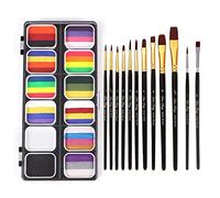 YIWEOG Watercolor Paint Palette Set 30 Colors Set Professional Face Split Cakes with 12PCS Brushes Safe & Non Toxic Water Activated Face and Body Painting Makeup Hypoallergenic Facepaints for