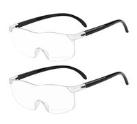 YIWONFU 2Pcs 300% Magnifying Glasses, Anti Blue Light Reading Wearable Glasses Hands Free Head Magnifier Eyeglasses for Elderly Close Work Reading Jewellers Repairing