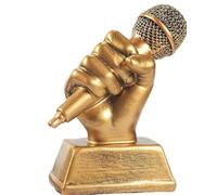 Yiwoop 5in Sing Trophy Microphone Trophy Vintage Golden Bronze Best Vocal Performance - Karaoke, Singing Competition, Children's Choir Competition Birthday Party
