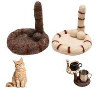 YIWOYI 2PCS Funny Cat Butt Felt Coasters - Cute Kitten Drink for Coffee and Tea Lovers, Adorable Desktop Decoration for Home and Office(C)