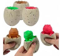 YIWOYI 3pcs Colorful Evil Dinosaur Pop Out Eggs - Cute Sensory Squeeze Fidget Toys for Stress Relief for Kids and Adults