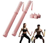 YIWOYI Adjustable Weight Ropeless Battle Ropes for Home Gym - Heavy Cordless Training for Strength & Cardio, Silent Indoor Exercise Equipment for Men & Women(Pink)