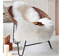 YIWOYI Fluffy White Rug,Soft Artificial Sheepskin Rug Chair Cover Bedroom Mat Artificial Wool Warm Hairy Anti-Slip Carpet Pad Seat Textile (40X60CM)