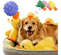 YIWOYI Paw Love Calming Duck Plush Toy - Soft Crinkle with Quacking Sound for Dogs Ideal Comfort Companion for Puppies and Adult(2 Pcs Yellow,M(32cmx 28cm))