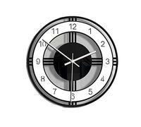 YIWOYI Retro Garden Clock with Thermometer Indoor/outdoor,Wall Clock Silent Transparent Acrylic Clock Home Living Room Retro Iron Round Face (a)