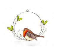 YIWOYI Stained Glass Birds,Multicolor Birds on A Wire High Stained Glass Window Panel Series Ornaments Pendant Home Decoration Hanging for Doors (R)