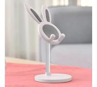 YIWOYI The cute Rabbit mobile phone stand desktop can lift and adjust the desktop phone accessories phone stand phone grip (White,1PC)