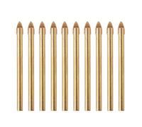 YIXANNX 10 Pieces 6mm Glass Drill Bits Assortment Portable Ceramic Tile Wall Concrete Hole Puncher Power Tools Stonework Drilling, Gold