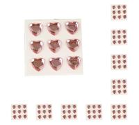 YIXANNX 10 Sheets Rhinestone Stickers Kids Hand Account Acrylic Decals Three-dimensional Love Heart Crafts Label Makeup Cards, Pink