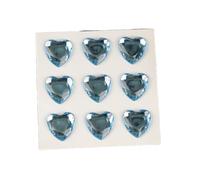 YIXANNX 10 Sheets Rhinestone Stickers Kids Hand Account Acrylic Decals Three-dimensional Love Heart Crafts Label Makeup Cards, Light Blue