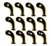 YIXANNX 12 Pieces Golf Head Cover Wide Compatibility Fairway Unisex Exquisite Mesh Covers Putter Accessories Driver Protective Gear, Yellow