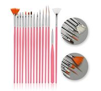 YIXANNX 15Pcs Nail Manicure Brush Liner Pen Plastic Professional Drawing Decoration Makeup Nails Beauty Art Supplies Set