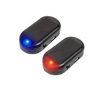 YIXANNX 2pcs Anti-Theft Warning Lights Flashing Security Light Ensures Solar Power Simulated Car Alarm ABS Fake Alarm Lamp