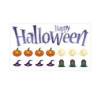 YIXANNX 4 Pieces Reinforcement Labels Doughnut Shape Removable Hole Stickers Set Easy Matching Recipes Behavior Charts, Halloween