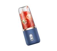 YIXANNX 400ml USB Rechargeable Food Mixer with 6 Blades Portable and Efficient Cup Juice, Blue