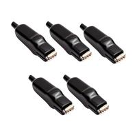 YIXANNX 5 Pieces Sheathed Clips Vehicle Charging Battery Electrical Test Adapter Converter Replacement Spare Parts Accessories, Black