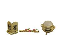 YIXANNX Aaron S Sprouted Rod Decorative Figurine Gold Jar Mini Ark Of Covenant Collectors Religious Gift Desk Mini Ark Of Covenant Model For Religious Gift Gold Jar Aaron's Sprouted Rod