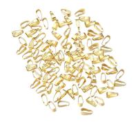 YIXANNX Adjustable Pinch Bails Clasp Connectors 200pcs Creating Various Jewelry Projects Including Pendants Necklaces And Bracelets Metal Jewelry Findings, Golden, 2x6mm