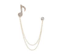 YIXANNX Alloy Metal Hanging Chain Brooch Decoration Elegant Music Note Brooch Unique Structure Various Events Hanging Chain Decoration Decor Alloy Metal, Gold, 2.8cm