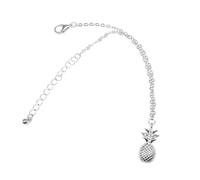 YIXANNX Ankle Bracelets with Pineapple Pendant Adjustable Alloy Anklets Fruit Charm Three-Dimensional Daily Wear Lady Bangle, Silver