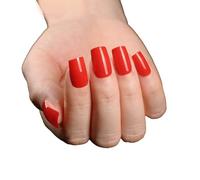 YIXANNX Artificial Press-on Fingernails Fashionable French Style False Nail Set Full Cover Adjustable Manicure Stickers Women , Red