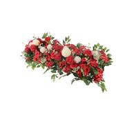 YIXANNX Artificial Wedding Flowers Backdrop Arch Decor Elegant and Beautiful for Wedding Supplies Row, Red, 100x35cm