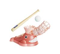 YIXANNX Baseball Launcher Baseball Stick Toy Teeball Set Boosts Motor Skills And Coordination In Children Semi Automatic Set Comes Complete With 1 Stick, Pink, 3 Baseballs