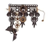 YIXANNX Bronze Fingerless Gloves Halloween Gothic Lace Costume Accessories For Women AccessoriesA Little Accessory For Anniversary Women Gothic Floral Lace Steampunk Wristband Ring