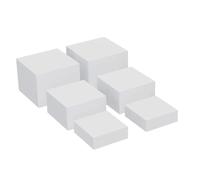 YIXANNX Buffet Riser Acrylic Riser Display Stands Featuring 6 Sizes for Organized Dessert and Food Presentations Acrylic Display Stands with Hollow Bottoms, White