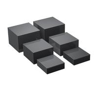 YIXANNX Buffet Riser Acrylic Riser Display Stands Featuring 6 Sizes for Organized Dessert and Food Presentations Acrylic Display Stands with Hollow Bottoms, Black