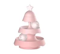 YIXANNX Cat Track Tower With LED Ball Festive Addition To Home Decor Cat Toys Have Shape Of Christmas Tree Interactive Toy, pink