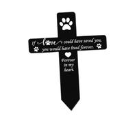 YIXANNX Cemetery Tribute Plaque Stake For Pets Easy Installation Creates Lasting Remembrance In Gardens Providing Special Place To Honor Memory Featuring Cross