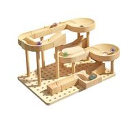 YIXANNX Children S Marble Block Wooden Ball Track Set Provides Thrilling Experiences Through Skill Development For Growing Minds DIY Wooden Track Marble Toy Rolling Ball Blocks