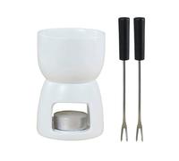 YIXANNX Chocolate Melting Mug for Cafe Includes Fork Heat-Resistant Large Capacity Chocolate Melting Cup Shatter-Resistant Fondue Mug Coffee Pot, A-Circular, White-B