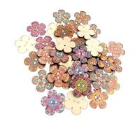 YIXANNX Clothing Craft Accessories Flower Painted Buttons Bulk 1 Inch Vintage Wooden Button Selection For Crafty Ideas Wooden Buttons For Crafts Sewing 1 Inch Crafting